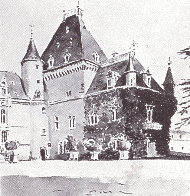Le château de Bresse-sur-Grosne - Tiré de l'ouvrage Deux Siècles de Vènerie à travers la France - H. Tremblot de la Croix et B. Tollu (1988)